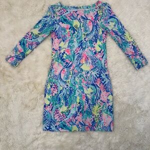 Lilly Pulitzer Multicolor Floral Print Long Sleeve Dress